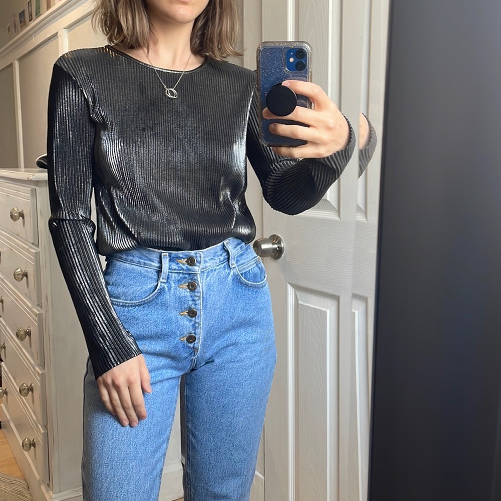 Vintage 80s shiny top
